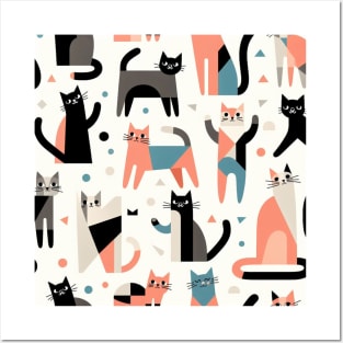 Abstrac Cat Pattern 4 Posters and Art